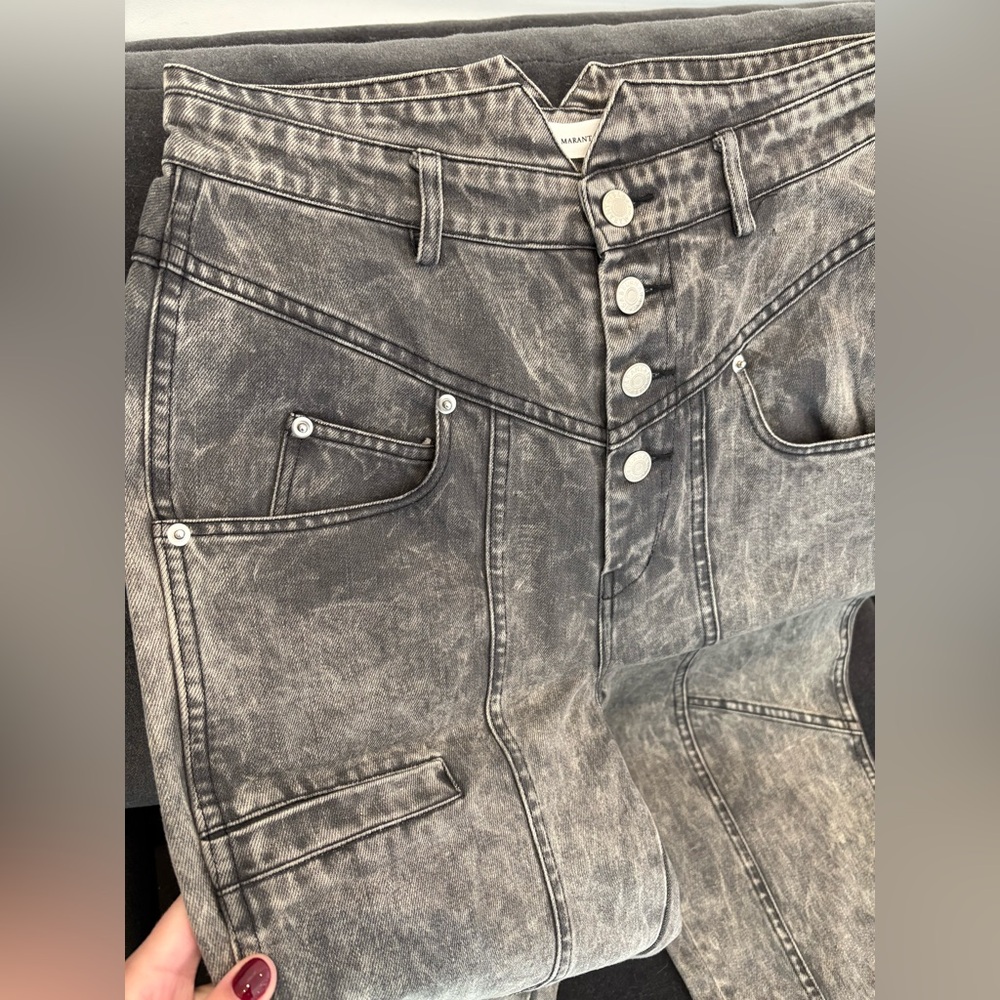 Étoile Isabel Marant Gray Henoya Acid-wash High Rise Slim Jeans US 27 - Picture 12 of 15